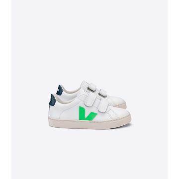 Αθλητικά Παπούτσια παιδικα Veja ESPLAR LEATHER White/Green | GR 816EBC